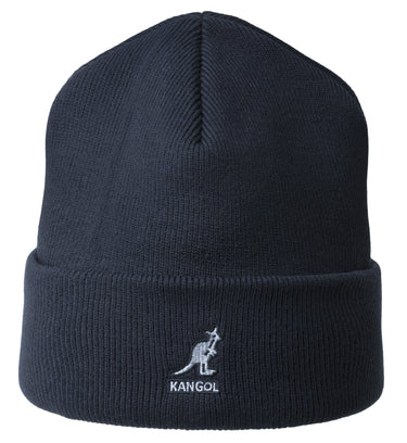 Kangol Acrylic Pull On Double Branded Beanie in Dark Blue OSFM
