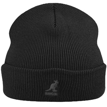 Kangol Acrylic Pull On Double Branded Beanie in Black OSFM