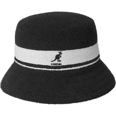Kangol Bermuda Stripe Textured Bucket Hat in Black