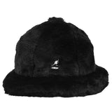 Kangol Faux Fur Casual Bucket Hat in Black