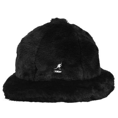 Kangol Faux Fur Casual Bucket Hat in Black #color_ Black