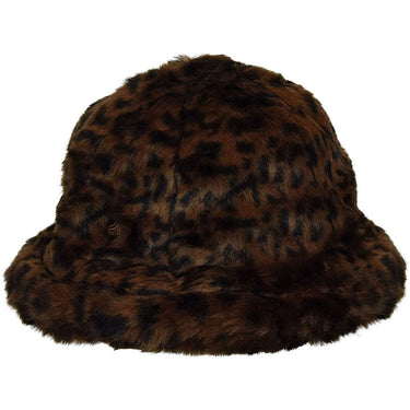 Kangol Faux Fur Casual Bucket Hat in Leopard Melange