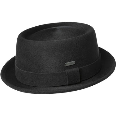 Kangol Polished Pork Pie Wool Felt in Black