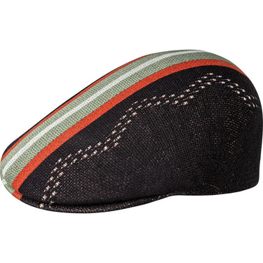 Kangol Slick Stripe 507 Jacquard Knit Cap in Black #color_ Black
