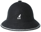 Kangol Stripe Casual Wool Bucket Hat in Black / Off White