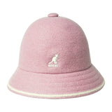 Kangol Stripe Casual Wool Bucket Hat in Dusty Rose / Off White