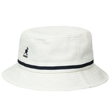 Kangol Stripe Lahinch Classic Cotton Bucket Hat in White / Navy