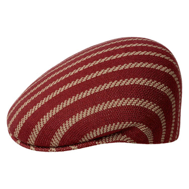 Kangol Twist Stripe 504 Ivy Cap in Cranberry / Camel #color_ Cranberry / Camel