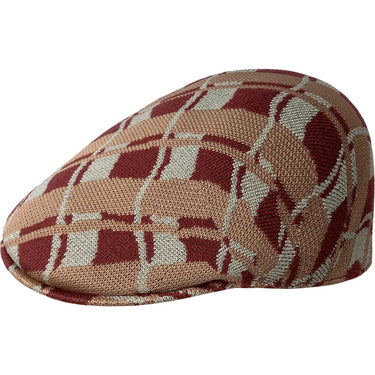 Kangol Wavy Pane 507 Ivy Cap in Cranberry / Oil Green