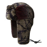 Kangol Wild Fur Trapper Hat in Olive / Cranberry