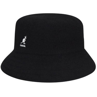 Kangol Wool Lahinch Classic Wool Bucket Hat in Black #color_ Black