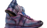 Paul Parkman Men's Textured Leather Sneakers in Blue & Purple