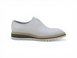 Carrucci Shoes Laceless Loafer Contrast Sole in White