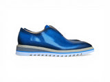 Carrucci Shoes Laceless Loafer Contrast Sole
