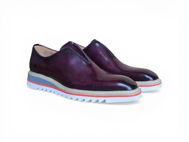 Carrucci Shoes Laceless Loafer Contrast Sole in Purple
