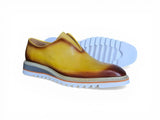 Carrucci Shoes Laceless Loafer Contrast Sole