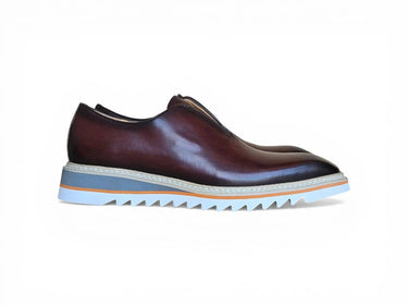 Carrucci Shoes Laceless Loafer Contrast Sole