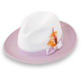 Ferrecci Tapa in Lavender and White Crushable Straw Fedora