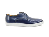 Carrucci Shoes Leather Derby Dress Sneaker in Navy