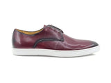 Carrucci Shoes Leather Derby Dress Sneaker in Burgundy