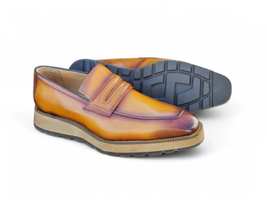 Carrucci Shoes Leather Penny Loafer Chunky Sole