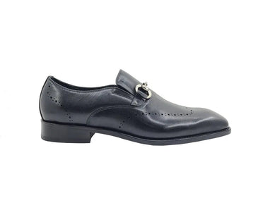 Carrucci Shoes Leather Sole Horsebit Loafer in Black