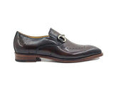 Carrucci Shoes Leather Sole Horsebit Loafer in Chestnut