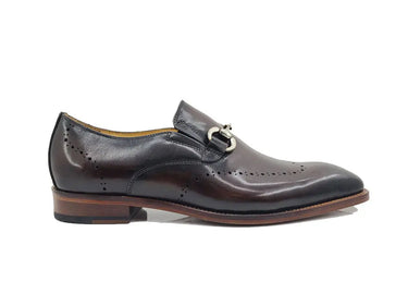Carrucci Shoes Leather Sole Horsebit Loafer in Chestnut