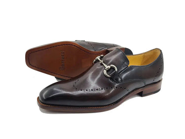 Carrucci Shoes Leather Sole Horsebit Loafer