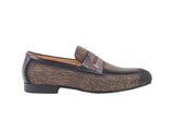 Carrucci Shoes Life Style Penny Loafer With Leather Trim in Brown