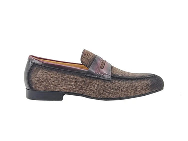 Carrucci Shoes Life Style Penny Loafer With Leather Trim in Brown