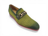 Carrucci Shoes Linen Loafer Gold Buckle Slip-On