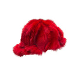 Calvere Furs Men's Fox Baseball Cap in Red