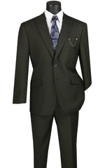 Vinci 2 Piece Modern Fit Suit in Olive - M2TR