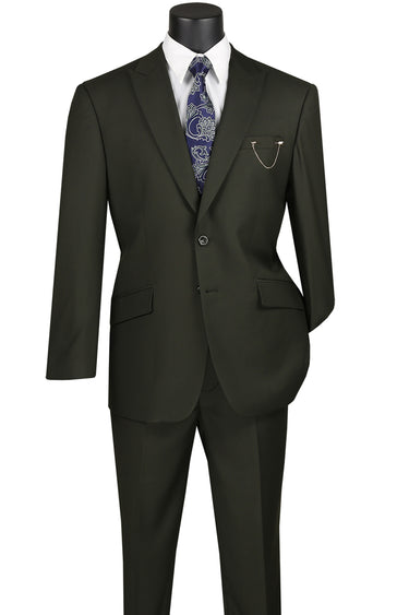 Vinci Olive Modern Fit 2 Piece Suit - M2TR