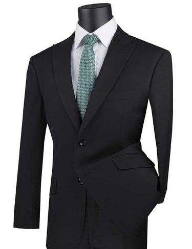 Vinci Black Modern Fit 2 Piece Suit - M2TR