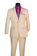 Vinci 2 Piece Modern Fit Suit in Sand - M2TR