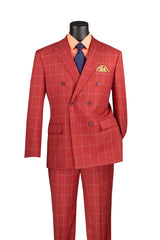 Vinci Double Breasted Modern Fit Suit in Baked Apple - MDW-1