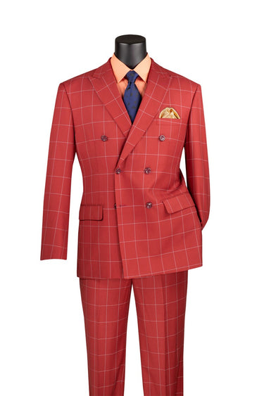Vinci Baked Apple Modern Fit Double Breasted Suit - MDW-1