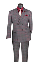 Vinci Double Breasted Modern Fit Suit in Charcoal - MDW-2