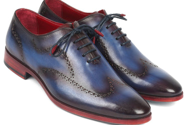 Paul Parkman Men's Wingtip Oxfords in Blue & Purple in Blue & Purple