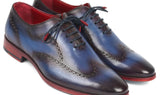 Paul Parkman Men's Wingtip Oxfords in Blue & Purple in Blue & Purple