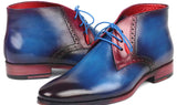 Paul Parkman Men's Leather Chukka Boots in Blue & Purple