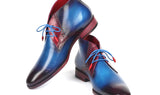 Paul Parkman Men's Leather Chukka Boots in Blue & Purple