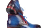 Paul Parkman Men's Leather Chukka Boots in Blue & Purple