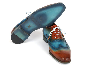 Paul Parkman Men's Wingtip Oxfords Turquoise / Tobacco