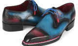 Paul Parkman Norwegian Welted Cap Toe Derby Shoes Blue / Purple