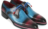 Paul Parkman Norwegian Welted Cap Toe Derby Shoes Blue / Purple