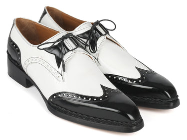 Paul Parkman Norwegian Welted Wingtip Men's Dress Shoes Black / White