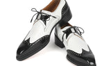 Paul Parkman Norwegian Welted Wingtip Men's Dress Shoes Black / White